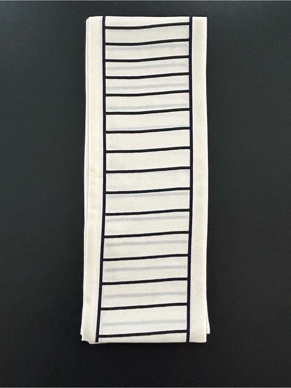 LOVEHATE Ivory Black Geometric Skinny Fashion Scarf Long Logo Unisex Wrap